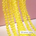 Strand of faceted lemon yellow crystal wheel beads for DIY jewelry making accessories - 58 Lemon Yellow