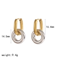 Detalle de pendientes bicolor en oro de 18k y plata con dimensiones y peso incluidos - Oro y Plata Mixtos (TE60614-M)