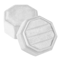 Edle weiße hexagonale Samt-Ringbox mit drei Schlitzen für hochwertige Schmucklagerung - Dreiringbox / Weiß