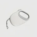 Retractable pet leash in white and grey design with high-strength cord and chrome hook - Light Gray / 5M