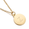Collar minimalista de acero inoxidable dorado con colgante de letra Z para mujer - Letra Z