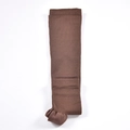 Brown breathable ribbed mid-calf sports sock with jacquard knit texture and snug fit - Knee High Open Toe / Coffee