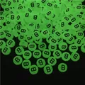 Leuchtende Acrylperlen mit schwarzem Buchstaben B für DIY-Armbänder im Dunkeln - Buchstabe B (100 Stk./Packung)