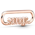 Rose gold connector link with Savage word charm for DIY charm bracelet and jewelry - LJQ19-Savage Alphabet Charm-Rose Gold