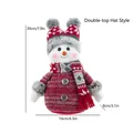 Knitted snowman plush doll with double-pointed hat and scarf Christmas decoration - Double Pompom Hat Style