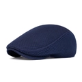 Casquette plate bleu marine en maille respirante pour l'été au design léger - Réglable / Bleu marine