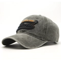 Detalle del bordado 3D de Hawái en gorra de algodón lavado gris oscuro - 56-60cm (Ajustable) / Verde