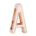 DIY rose gold alloy 10mm slide charm featuring letter A with a smooth metallic finish - A (Rose Gold)