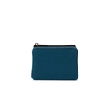 Minimalist navy blue canvas coin purse with durable fabric and secure top zipper - Phthalo Blue