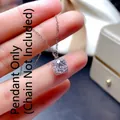 Elegant square cut moissanite silver pendant with halo setting, chain not included - Square Halo Pendant Only (Without Chain) (DX0483) / White Gold