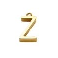 Elegant gold stainless steel letter Z pendant with matte finish and circular ring - Z (With Chain) / Gold - Letter Z