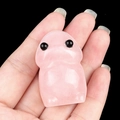 Pink natural quartz hand-carved frog figurine gemstone miniature home decor - Rose Quartz