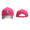 Kinder-Baseballkappe mit Einhorn-Stickerei, Regenbogen-Glitzerschirm und Klettverschluss - Rosarot (Einhorn)