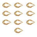 Detailed view of ten irregular teardrop gold charms with hammered texture for DIY jewelry - Hammered Irregular Drop Style (9#) / 10 Pieces Pack / Gold