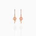 Lollipop earrings in rose gold and pink enamel with sparkling zircon stones - Lollipop Shape (EH00719) / Rose Gold