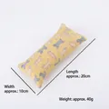 Yellow cat plush toy with catnip, printed feline patterns, dimensions 20cm x 10cm - Small Yellow Cat Pillow