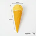 Cono gelato artificiale giallo, dimensioni 5,5x14,5cm, accessorio realistico da 50g - Cono gelato alla crema / Giallo