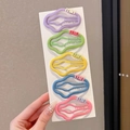 Five-piece set of colorful wave hair clips in macaron colors for girls with min decor - 2# Colorful Series Set of 5