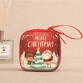 Red square Christmas cartoon coin purse with Santa illustration and wrist strap - Square Christmas 5