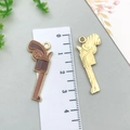 Brown and gold oil-drop cowboy hat metal charm pendant for DIY jewelry, 3.8cm size - 1Pc Cowboy Pistol (Brown)