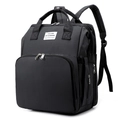 Black multifunctional folding diaper backpack with YOU ARE MY SUNSHINE woven label - Black Basic