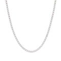 Collana tennis in acciaio inossidabile argento con zirconi bianchi a taglio tondo - Collana Zirconia 2mm (40+5cm) / Argento