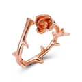 Kreativer offener Rosenring in Roségold mit Dornenzweig-Design für Damen und Mädchen - Roségold Tulpen Dornen Stil (A-442)