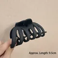Matte black claw clip for thick hair, large size 9.5cm length for elegant hair styling - Matte 6-Claw Black-9.5cm