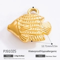 Goldener Tropenfisch-Anhänger aus Edelstahl, wasserfest und allergikerfreundlich - Edelstahl Goldener Kleiner Fisch Anhänger (PJ91025)