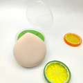 Water-drop shaped XL makeup sponge puff in beige with a green leaf storage case - Marshmallow Green (XL) Boxed