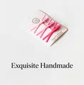 Close-up of three pink matte metal hair clips with V-shape design on a display card - D-059 Cross Style 3-Piece Set Pink