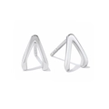 Minimalist S925 sterling silver V-shape wishbone stud earrings with high-polish finish - Silver V-Shape Geometric Studs