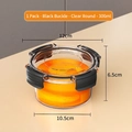 Boîte de conservation ronde 300ml transparente avec clips noirs et couvercle - Rond/Moyen/300ml / Noir