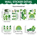 St. Patrick's Day gnome and clover wall sticker set with detailed size dimensions - Gnomes Clover Set 16Pcs (4 Sheets) (UV24Y12813T_T)