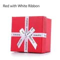 Caja de regalo para relojes naranja con lazo blanco y grabado de Crystal Jewelry - 9x8.5x5.5/Rojo Con Lazo