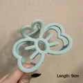 Large mint green flower hair claw clip with heart cutouts for women, 9cm length - Matte Cat Blue-9cm