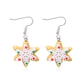 Christmas star-shaped gingerbread man earrings with snowflake details and metal hooks - Resin Snowflake Drop Earrings