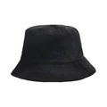 Classic black corduroy bucket hat for women with minimalist ribbed texture and wide brim - Black