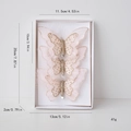 Pink sequin butterfly Christmas tree ornaments with feathers and gold glitter accents - Feathered Champagne