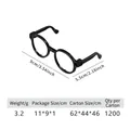 Black round frame pet sunglasses for cats or dogs with 9cm width and 5.5cm arms - Black