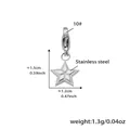 Geometrischer Sternanhänger aus Edelstahl mit Karabinerverschluss und facettierter Optik - Stern Anhänger / Stahlfarbener fester Stern