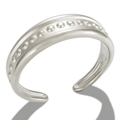 Adjustable silver stainless steel open ring featuring a minimalist beaded dot design - Style J Steel Color