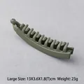 Matte dark green large banana hair clip with secure double-row interlocking teeth - Large / Army Green