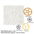 Stampo in silicone per ingranaggi steampunk per fondente e resina con varie forme - Stile 1 - Ingranaggi Combinati / Grigio