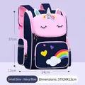 Royal blue unicorn backpack for primary students, small size 37x24x12cm ergonomic design - Small / Royal Blue