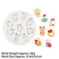 Kerst siliconen mal voor kerstman, rendier en kerstboom taartdecoratie - 3# Kerstontwerp (B526) / Grijs