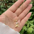 Collana con orso placcato oro 18K e zirconi micro-pavé per uomo e donna, stile elegante - Orsacchiotto con Zirconi (Stile 2)