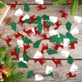 Christmas confetti with reindeer and snowflakes on wooden background with holiday decor - Glitter Deer Tree Beard Confetti (ai-100 Pcs/Pack)