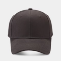 Detail of premium charcoal cotton twill six-panel baseball cap with reinforced stitching - Adjustable / Dark Gray