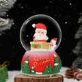 Luminous Christmas snow globe with Santa and Snowman inside a red festive base - 8cm / 80#059 Snowman - Light + Music